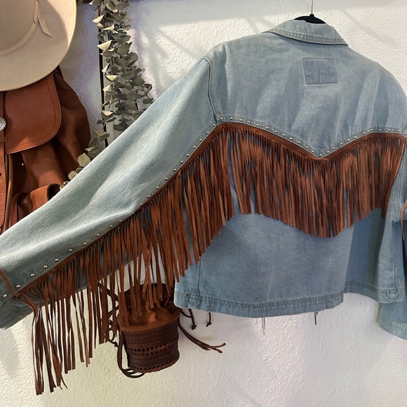 Denim Fringe Jacket - Picture 4 of 5